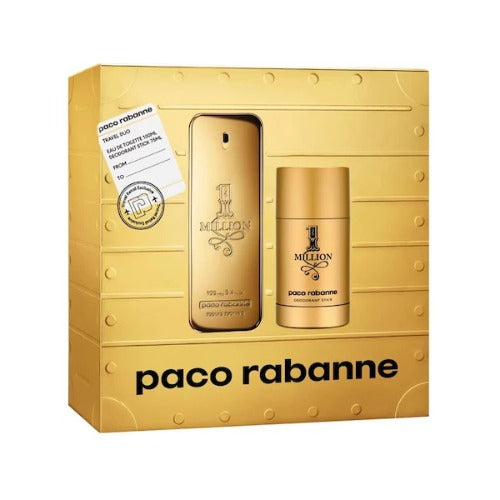 Paco Rabanne One Million Eau De Toilette 100ml 2Pc Gift Travel Duo For Men