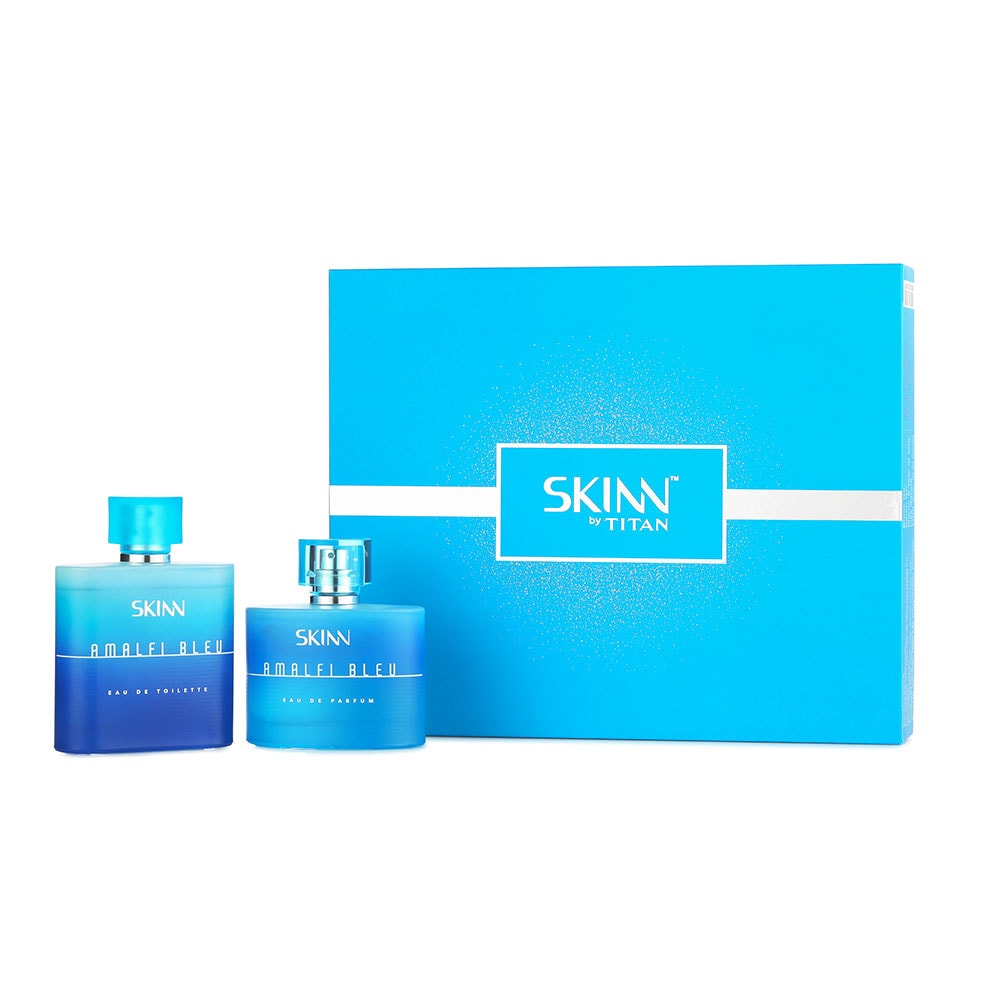 Buy original Titan Skinn Amalfi Blue Him/Her Gift Set 90ml only at Perfume24x7.com