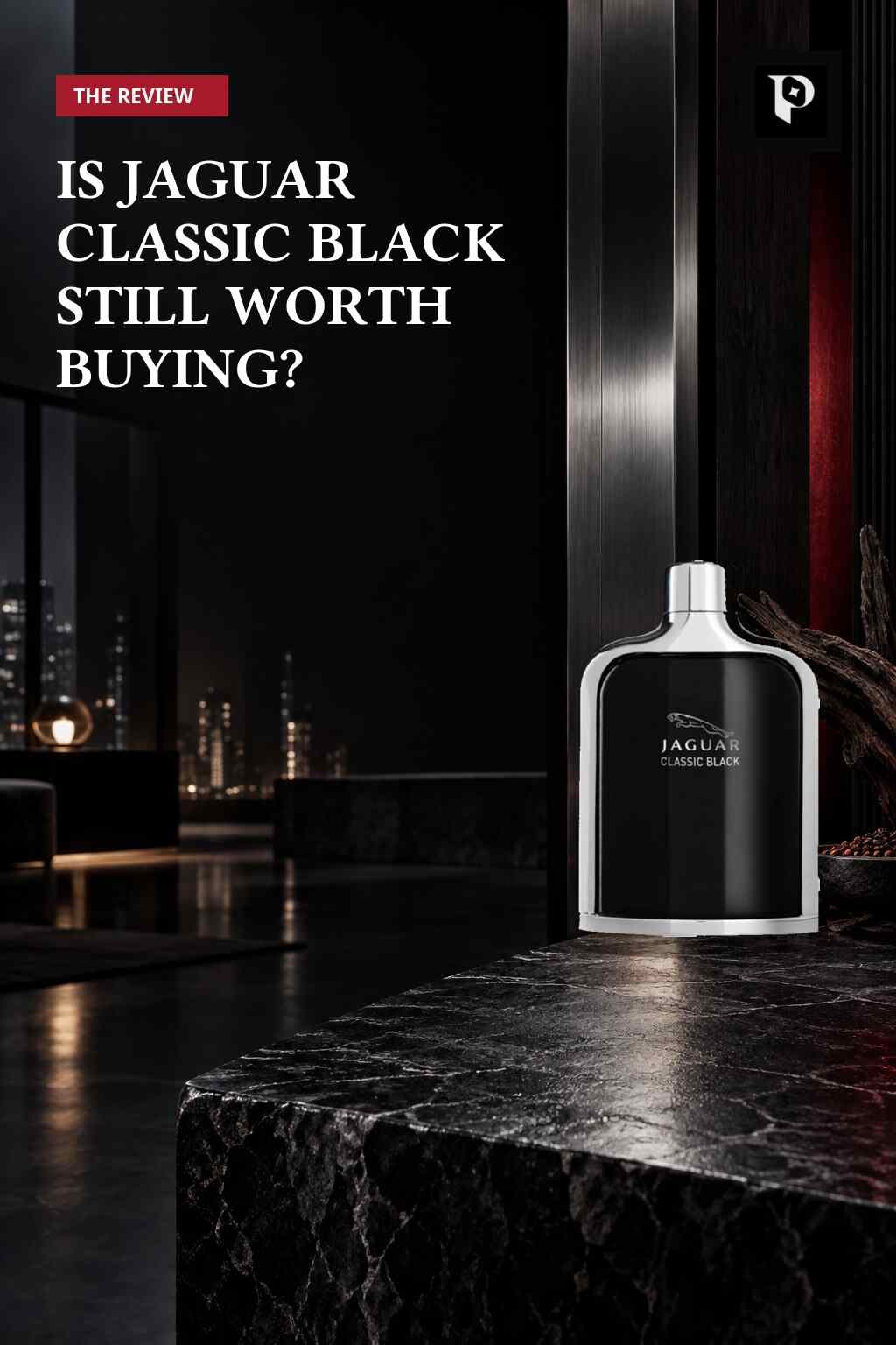 Jaguar Classic Black perfume bottle in a dark setting with the headline asking whether it is still worth buying.