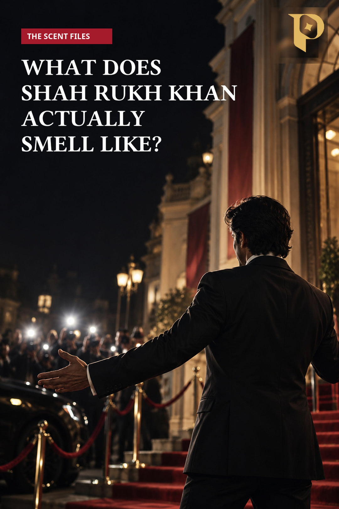 Cinematic red-carpet arrival illustrating the question of Shah Rukh Khan’s signature fragrance.