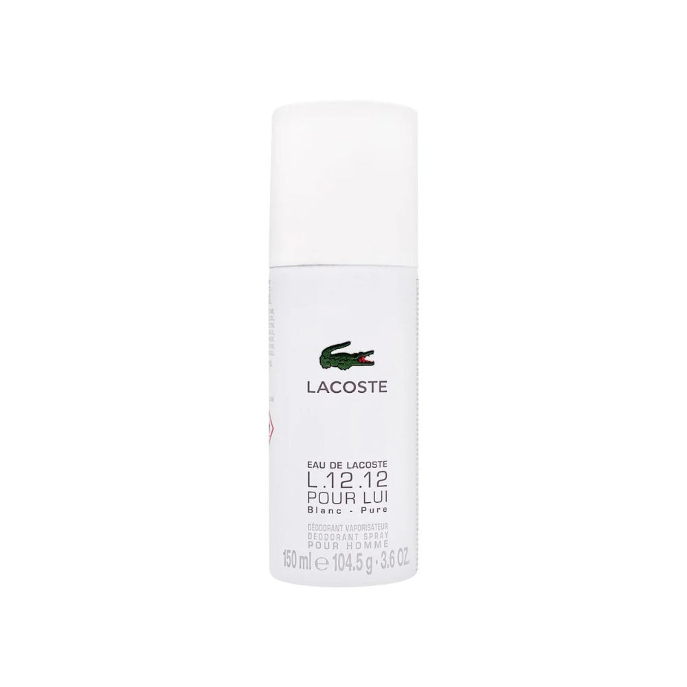 Buy original Lacoste L.12.12 Blanc-Pure Deodorant For Men 150ml at perfume24x7.com