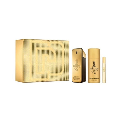 Paco Rabanne One Million Eau De Toilette 3 Pc 100ml Gift Set For Men