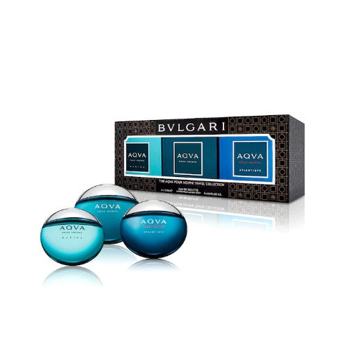 Bvlgari The Aqua Pour Homme 45ML 3pc Travel Spray Collection For Men