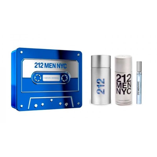 Carolina Herrera 212 NYC Eau De Toilette For Men 3Pc 100ml Gift Set