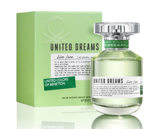 Buy original United Colors of Benetton United Dreams Live Free EDT For Women 80ml only at Perfume24x7.com