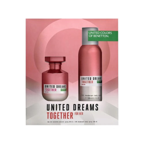 Buy original United Colors of Benetton United Dreams Together Eau De Toilette Gift Set For Women 80ml at perfume24x7.com
