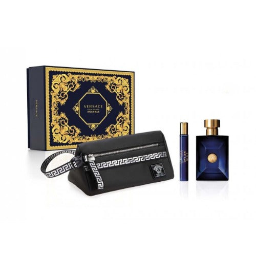 Versace Pour Homme Dylan Blue Eau De Toilette For Men 3 Piece Gift Set 100ML