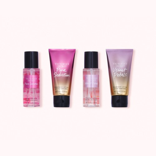 Victoria's Secret Pure Seduction & Velvet Petals Mist and Lotion Combo Travel Gift Set